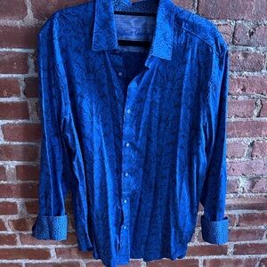 Robert Graham Vibrant Blue Floral Shirt